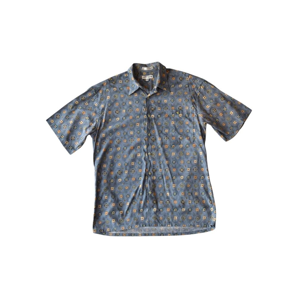Vintage Pierre Cardin Geometric Print Shirt Cotton Medium